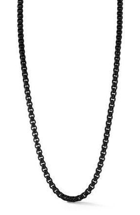Yield of Men Mens 5mm Round Box Chain Necklace in Black at Nordstrom Rack