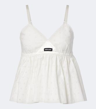 Miu Miu Pantalones rectos de terciopelo plisados