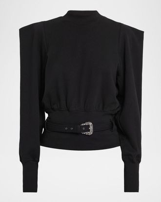 Versace Jeans Couture Belted Mock-Neck Sweatshirt