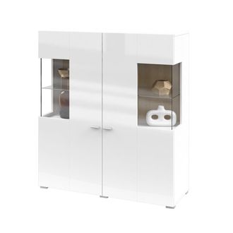 Petits Meubles Vajillero 2 puertas estratificado Blanco marr&oacute;n