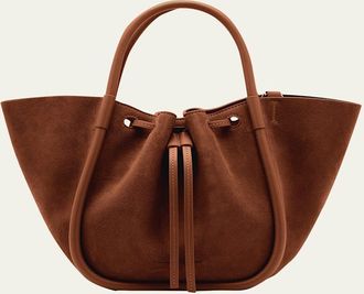 Proenza Schouler Small Ruched Suede and Leather Tote Bag