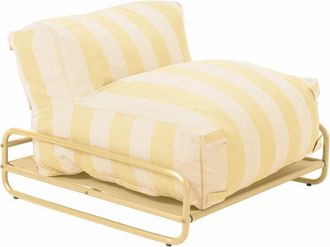 Oviala Sill&oacute;n modular de jard&iacute;n a rayas con estructura amarillo claro