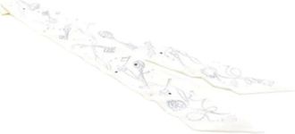 Herm&egrave;s Pre-owned Scarves, female, White, Size: ONE SIZE Pre-owned Twilly Scarf Les Cles a Pois