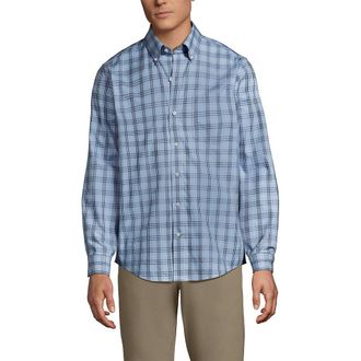 Lands End Traditional Fit No Iron Twill Shirt in Light Indigo Blue Floral Print at Nordstrom, Size Xx-Large