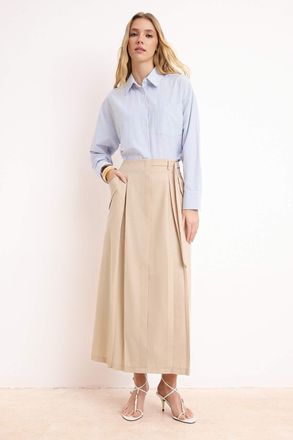 Trendyol Modest Dames Beige Effen Maxi A-lijn Modest Rokken