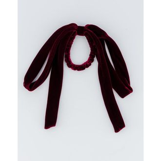 Alexandre de Paris Isild Velvet Ribbon Hair Tie in Burgundy at Nordstrom