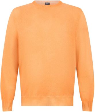 Fedeli Jersey de Cuello Redondo de Cachemira - Knitwear - Hombre - Naranja - L