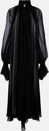 Khaite Edgar semi-sheer silk tulle midi dress