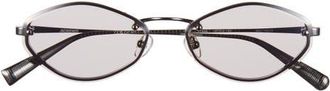 Jacquemus Les Lunettes Jac 57mm Irregular Oval Sunglasses in Nickel/Smoke at Nordstrom