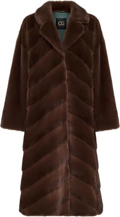 Cesare Gaspari Oversized Faux Fur Jas - Bruin - Dames - Mantel - Bruin - L - Polyester - Jassen