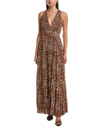 Milly Milly Oria Printed Leopard Pleated Dress