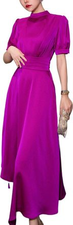 Burryco Burryco Red Solid Maxi Dress