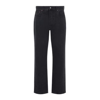 Valentino Straight Jeans, male, Black, Size: W32 Denim 5 Tasche