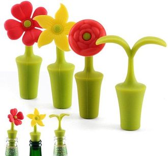 OEM Tapones Para Vino Con Forma De Seta, Paquete De 5, Tapones De Vac&iacute;o Para Vino, Tapones De Silicona, Reutilizables, Rosa/rojo/morado/azul/verde