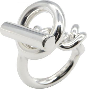 Herm&egrave;s Silver Silver 925 Band Ring (Pre-Owned)