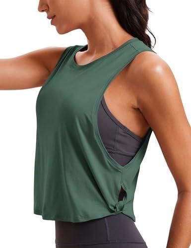 CRZ YOGA Femme Coton Débardeur Shirt sans Manches Corps de Sport