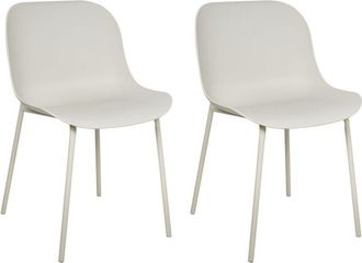 Beliani Set of 2 Dining Chairs BELOIT Light Beige