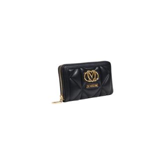Love Moschino Quilted Polyurethane Wallet - Black