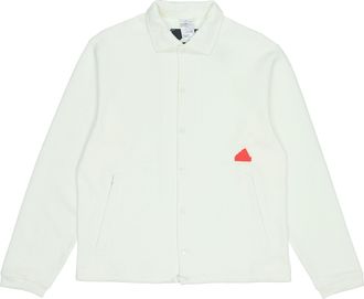 adidas Solid Color Logo Single Breasted Lapel Long Sleeves White Jacket HG2072