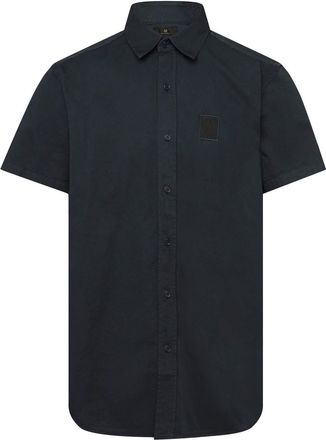 Belstaff Mens Short Sleeve Shirt in inkwell - Blue Cotton - Size Medium
