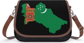 Generic Turkmenistan Flag Map Small Womens Crossbody Bags Shoulder Handbag with Adjustable Strap for Travel