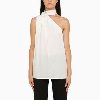 Stella McCartney Stella Mc Cartney Cream Asymmetric Viscose Top