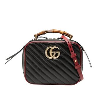 Gucci Pre-owned Cross Body Bags, female, Black, Size: ONE SIZE Pre-owned Quilted Satchel