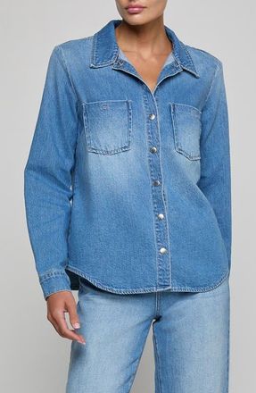 L'agence Isla Cotton Denim Snap-Up Shirt in Anaheim at Nordstrom, Size X-Large