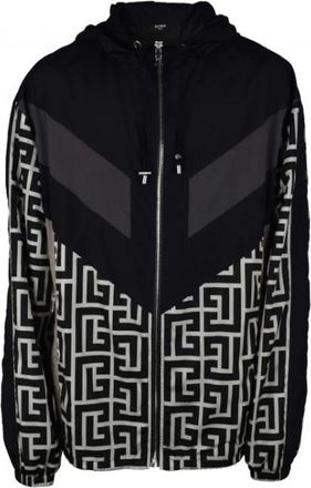 Balmain Nylon Monogram Jacket - Heren - Zomerjassen - Zwart - XL - Nylon - Jassen