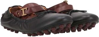 Tod's Womens Black/Brown Ballerina, Size 7.5