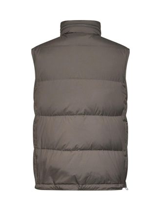 Brunello Cucinelli Mens Padded Hooded Vest Grey Polyester & Down Jackets