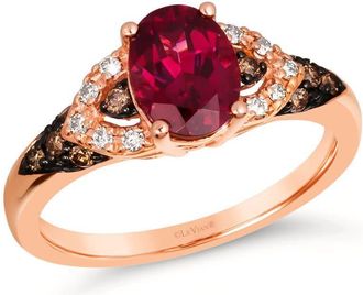 Le Vian Ladies Raspebrry Rhodolite Rings set in 14K Strawberry Gold