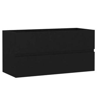 Berkfield Home Sink Cabinet with Built-in Basin Black Engineered Wood