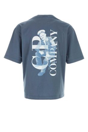 C.P. Company Logo-Embroidered Cotton T-Shirt - Blue