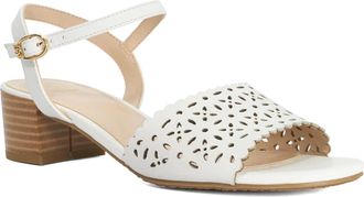 Dune London Womens Ladies Josephina - Leather Block Heeled Sandals - White - Size UK 6