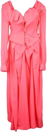 Vivienne Westwood Kleedjes, Dames, Roze, S, Polyester, Drunken LS Jurk