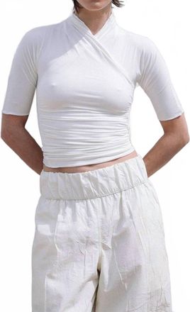 The Line By K Felix Short Sleeve Top In Vanilla