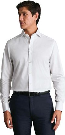 CHARLES TYRWHITT Non-Iron Greenwich Weave Cutaway Shirt in White at Nordstrom, Size 16.5 - 33