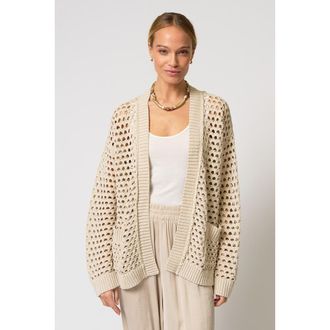Central Park West Iris Braided Trim Duster in Taupe at Nordstrom, Size Medium