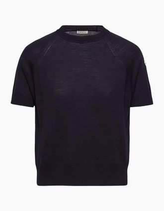 Moncler Mens WOMENS KNITTED T SHIRT - Navy - Size: 36