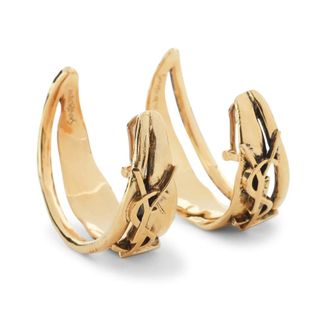 Saint Laurent Earrings, female, Yellow, Size: ONE SIZE Creole Charm Cassandre Earrings
