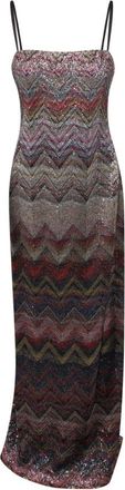 Missoni Gowns, female, Multicolor, M, Bustier Long Dress With Zigzag Pattern