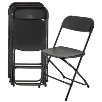 Elama 4 Piece Plastic Folding Chair in Black at Nordstrom