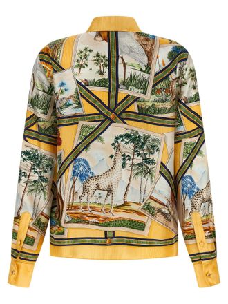 Gucci Silk Twill Print Blouse - Gold