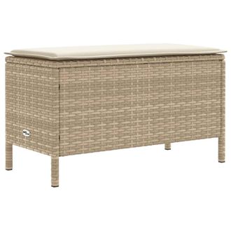 vidaXL Reposapi&eacute;s De Jard&iacute;n Con Almohada Beige Y Crema 80 X 38 X 42 Cm Vidaxl