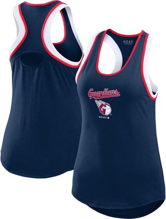 WEAR by Erin Andrews Womens WEAR by Erin Andrews Navy Cleveland Guardians Colorblock Racerback Tank Top at Nordstrom, Size Small