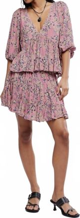 Free People Perishing Floral Print Blouse & Skirt Set In Pink Combo