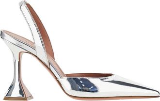 Amina Muaddi Holli metallized leather slingback pumps Woman 37+