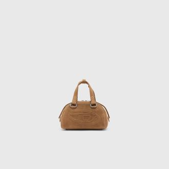 Diesel 1DR Dome-Suede small bowling bag - Crossbody Bags - Unisex - Beige