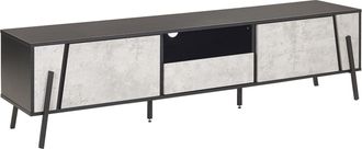 Beliani Beliani - Mueble Tv Color Hormig&oacute;n Y Negro 177 Con 2 Armarios 1 Balda 1 Caj&oacute;n Espacio Para Cables Estilo Moderno Blackpool